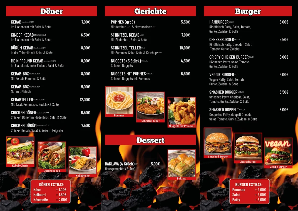 Speisekarte, GASTFREUND Döner&Burger