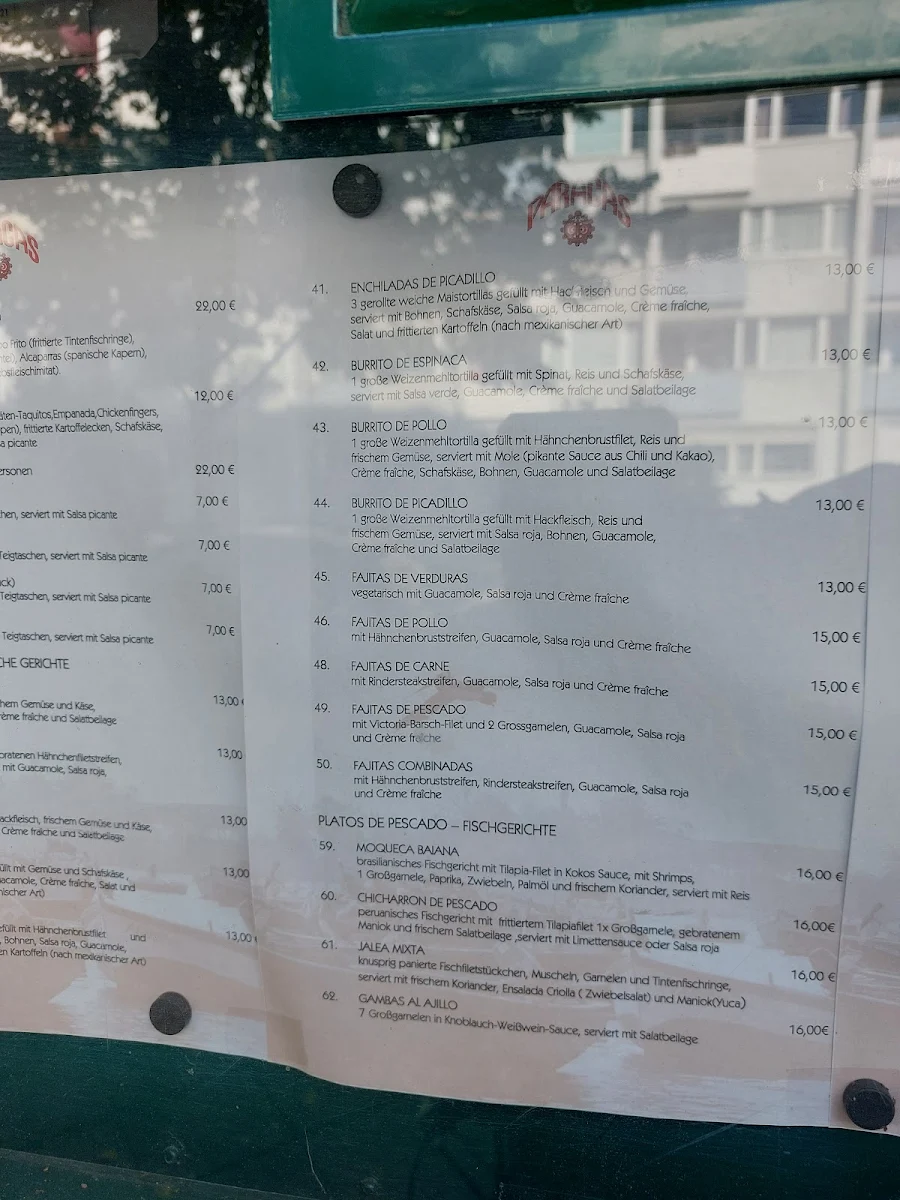 Speisekarte, Paracas I GmbH