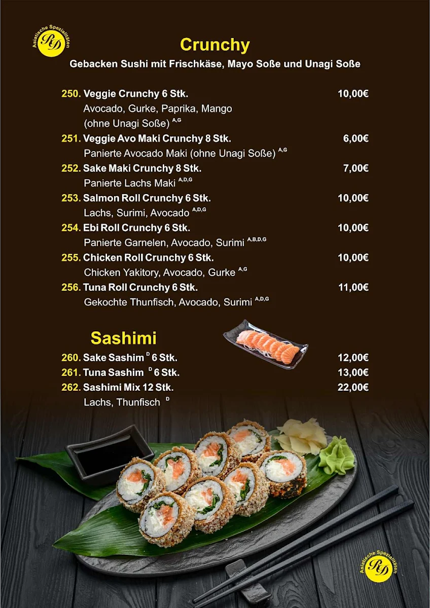 Speisekarte, Ro Dong Restaurant