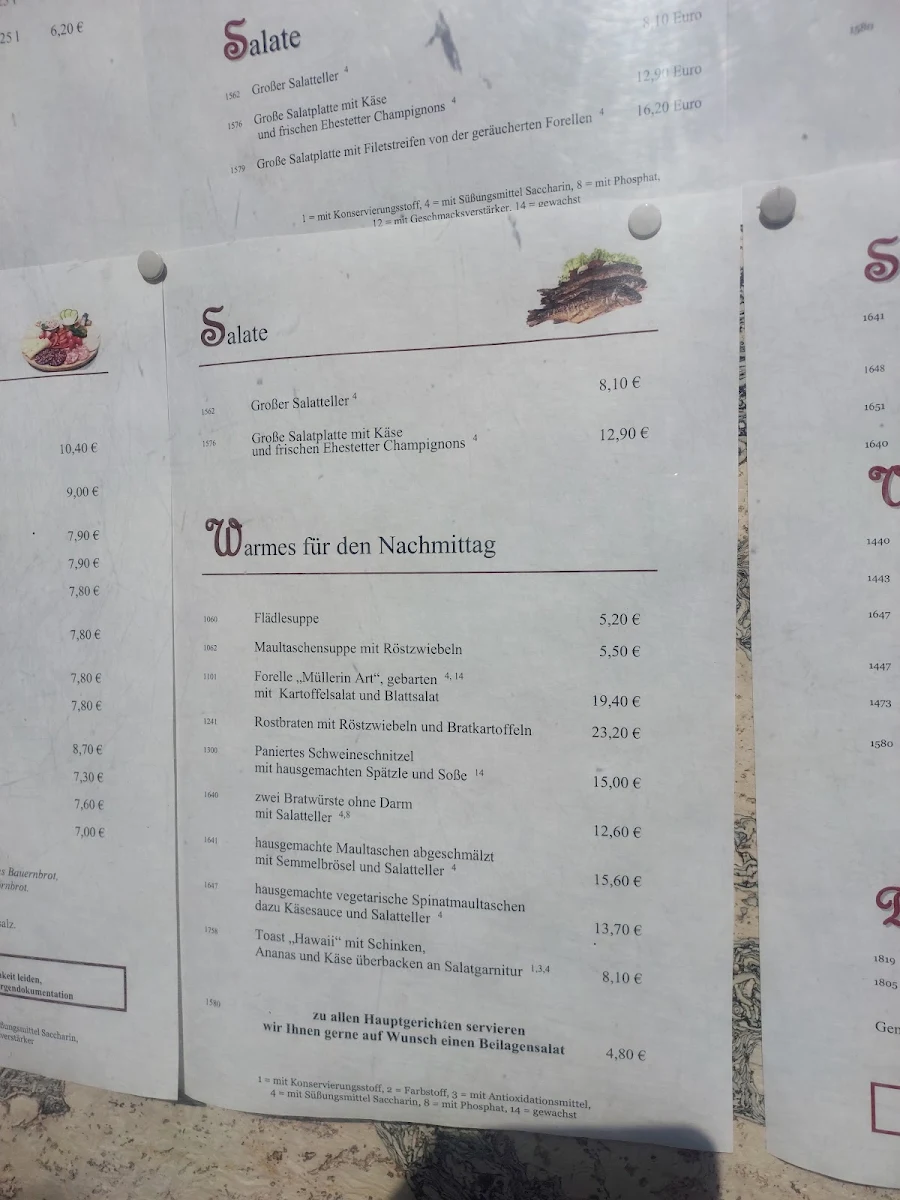 Speisekarte, Flair Hotel Gasthof Hirsch