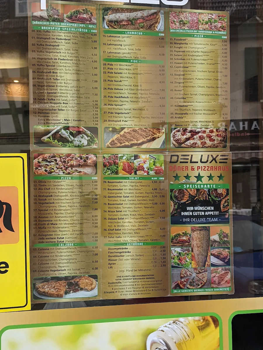Speisekarte, Deluxe Döner und Pizza Haus