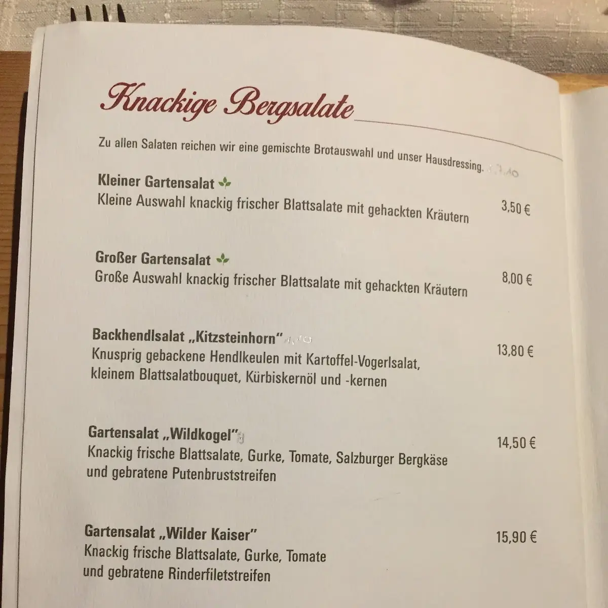 Speisekarte photo 2