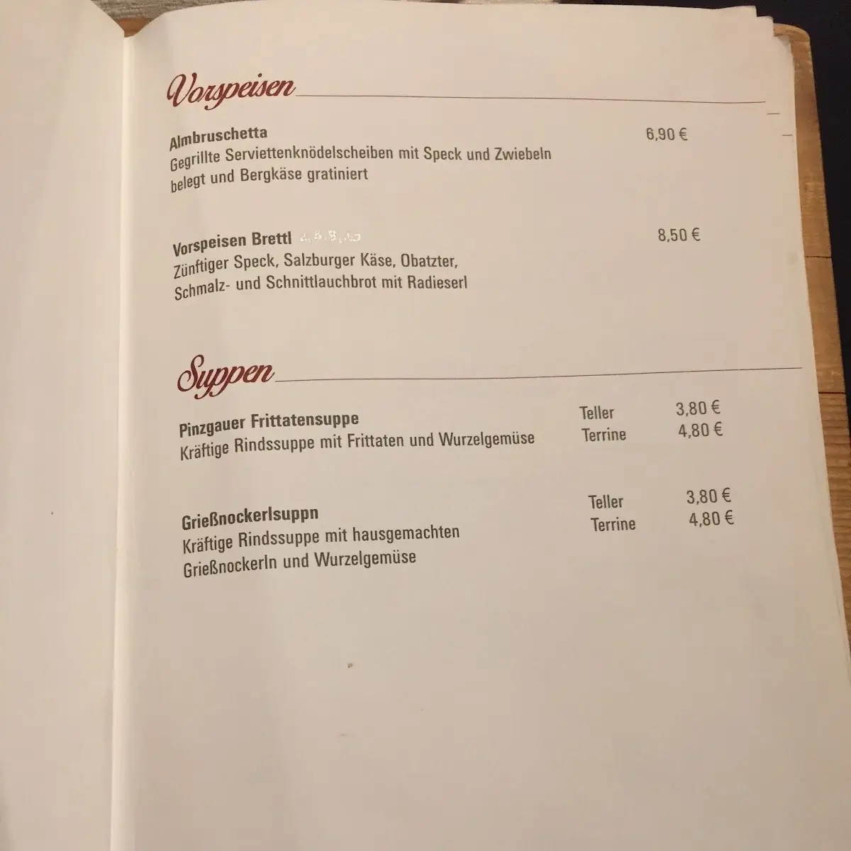 Speisekarte photo 3