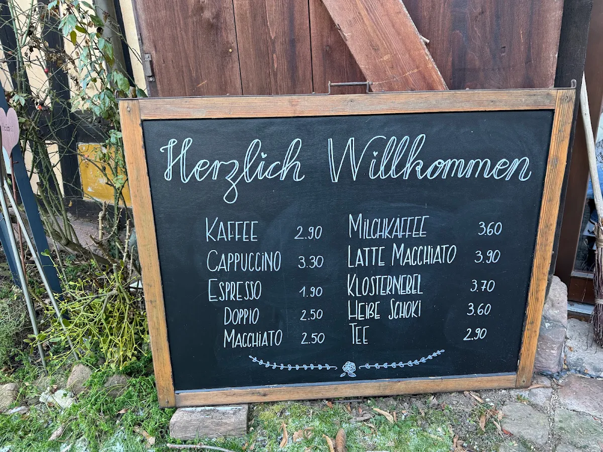 Speisekarte, Café im Kloster