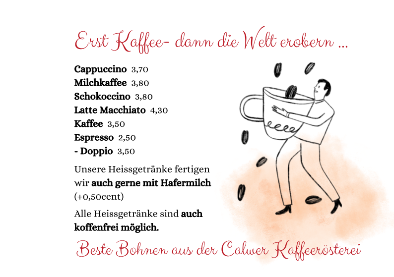 Speisekarte, Café im Kloster