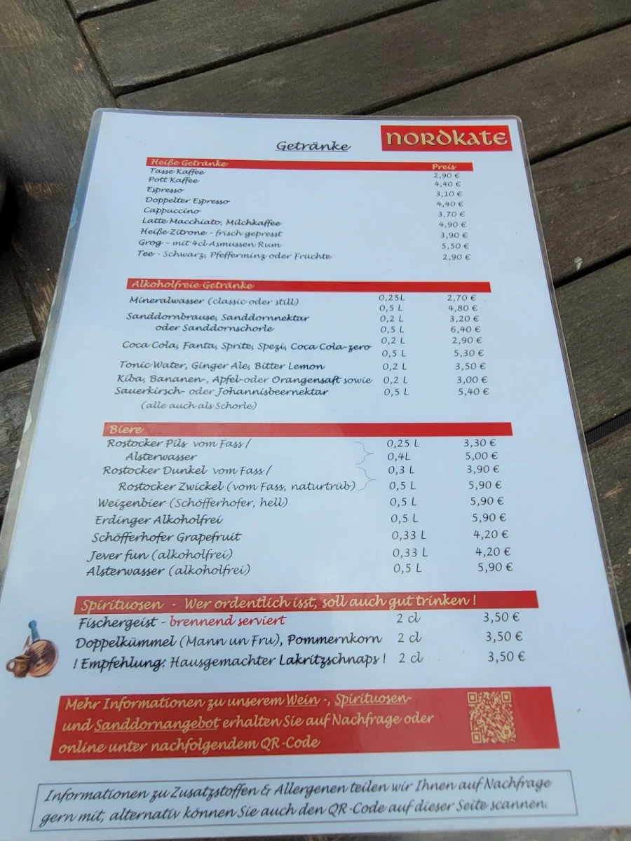 Speisekarte, Nordkate