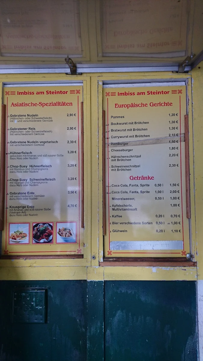Speisekarte, Asia Imbiss am Steintor