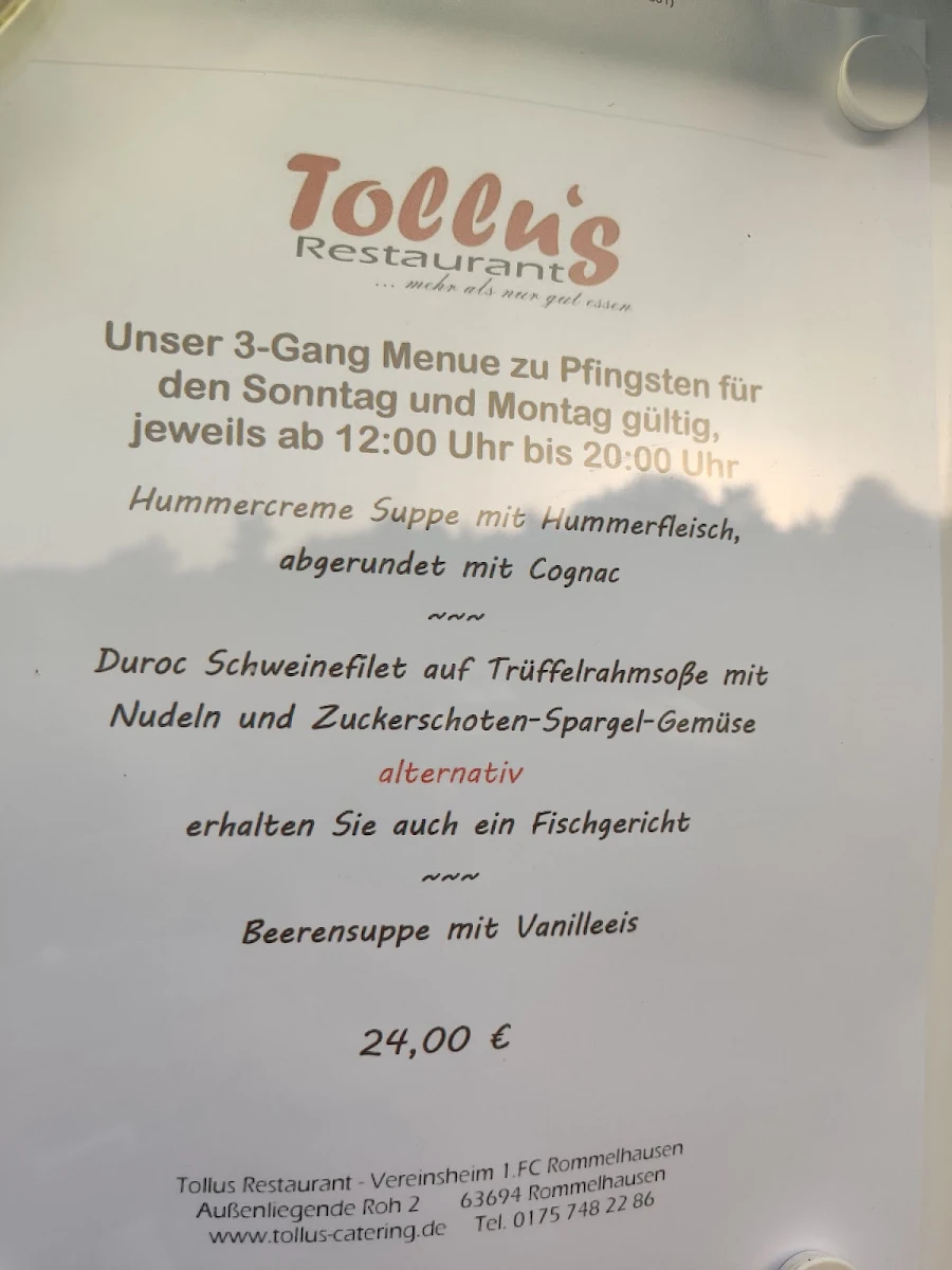 Speisekarte, Tollus