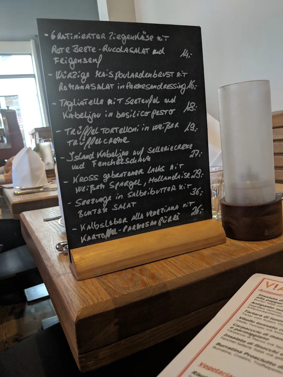 Speisekarte, Via Bene - Italienisches Restaurant Köln