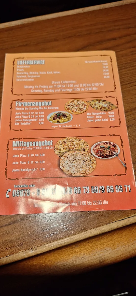 Speisekarte, Pizza Parisa