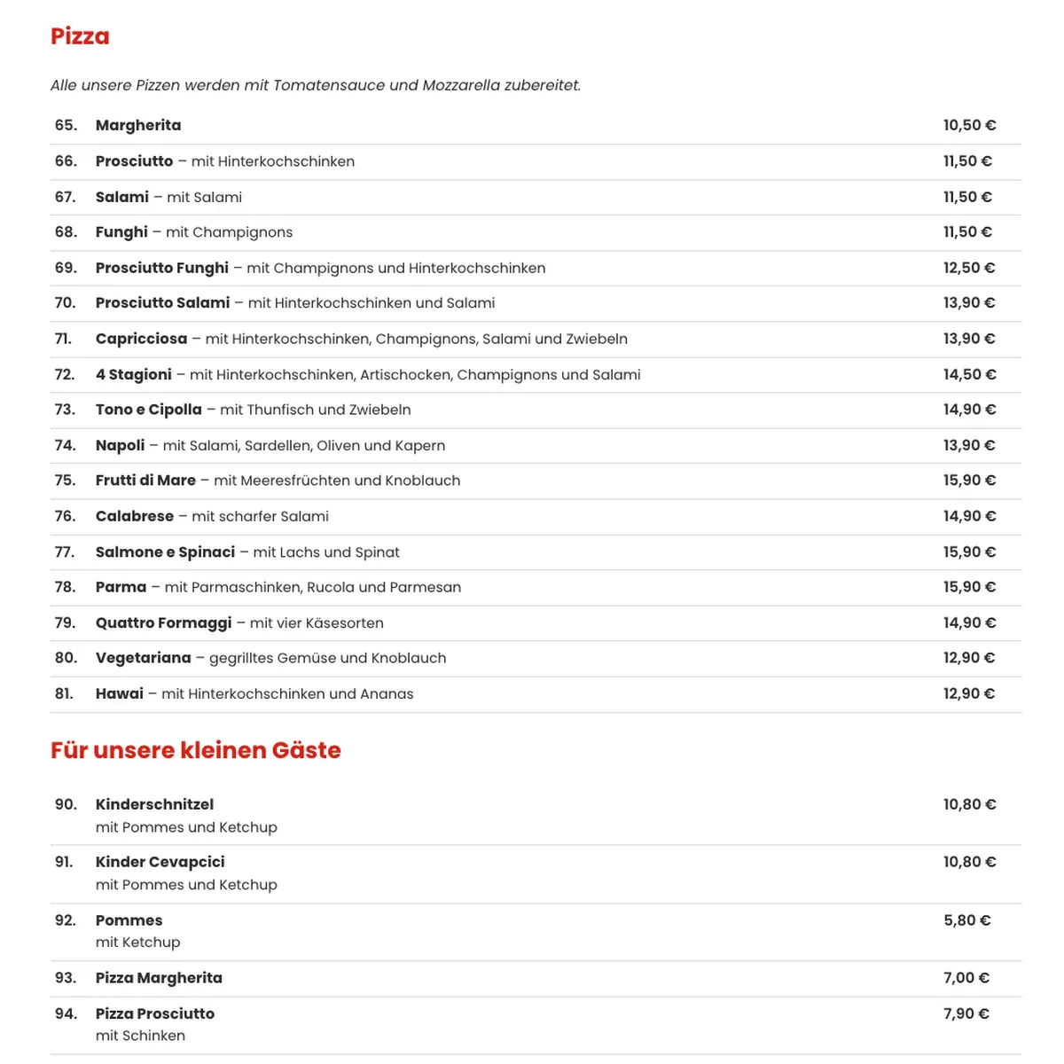 Speisekarte photo 1