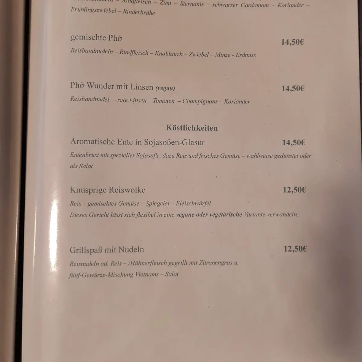 Speisekarte photo 2