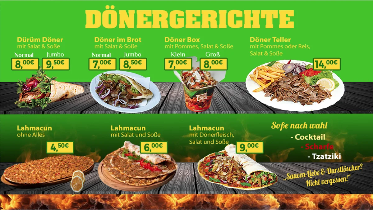 Speisekarte, MS-GRILL & Döner & Pizza & Pidde
