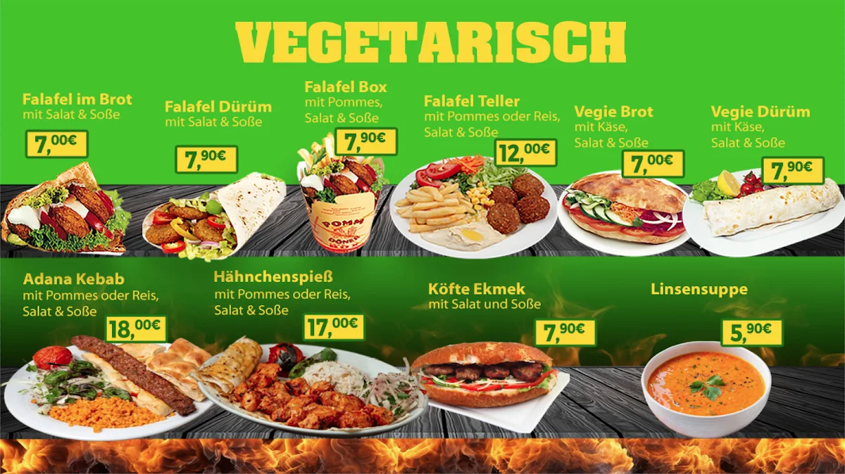 Speisekarte, MS-GRILL & Döner & Pizza & Pidde