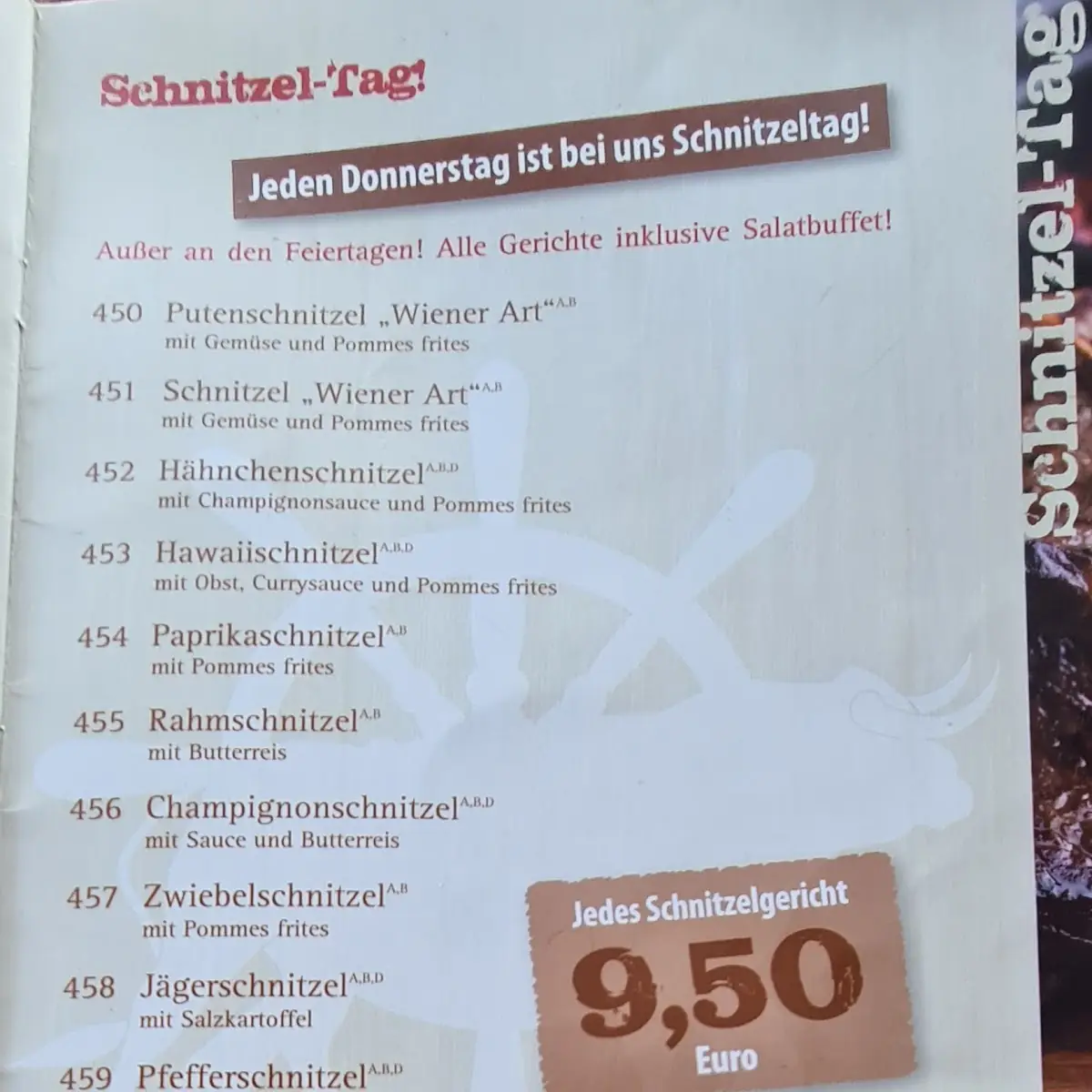 Speisekarte, Steakhaus Bergkamen