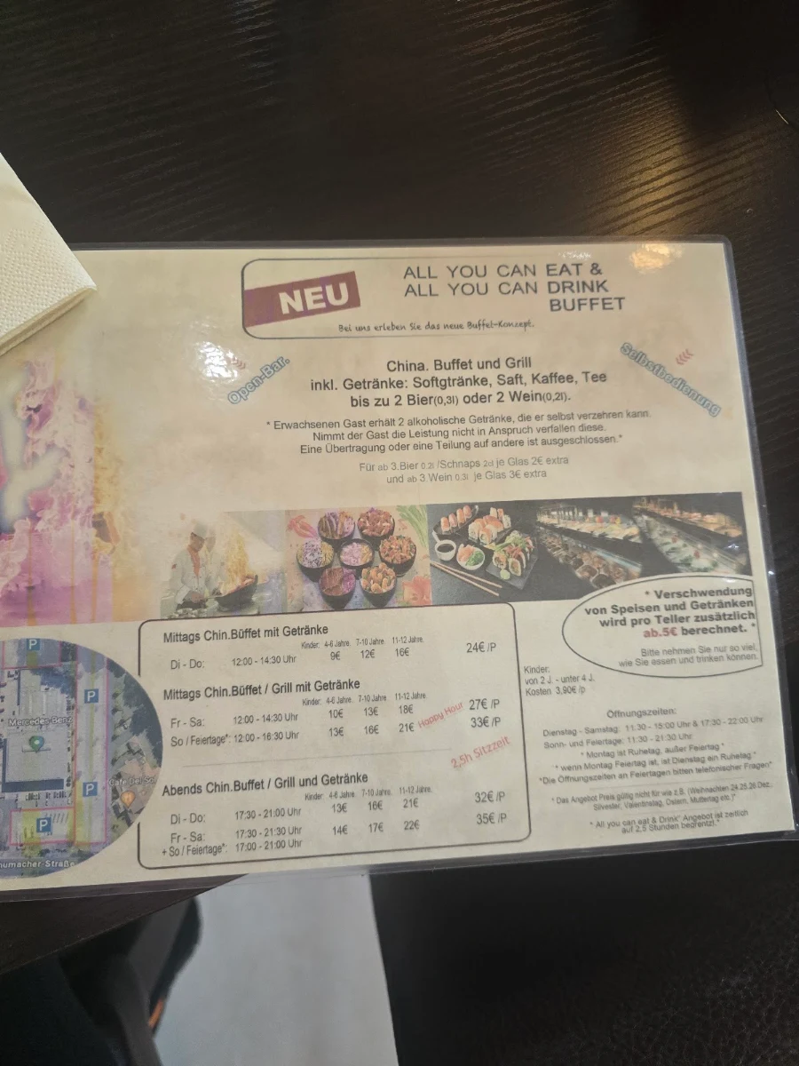 Speisekarte, Asia Pearl Gourmet