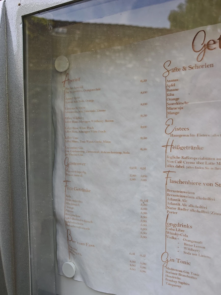 Speisekarte, per see – KELLERBAR MIT SEETERASSE
