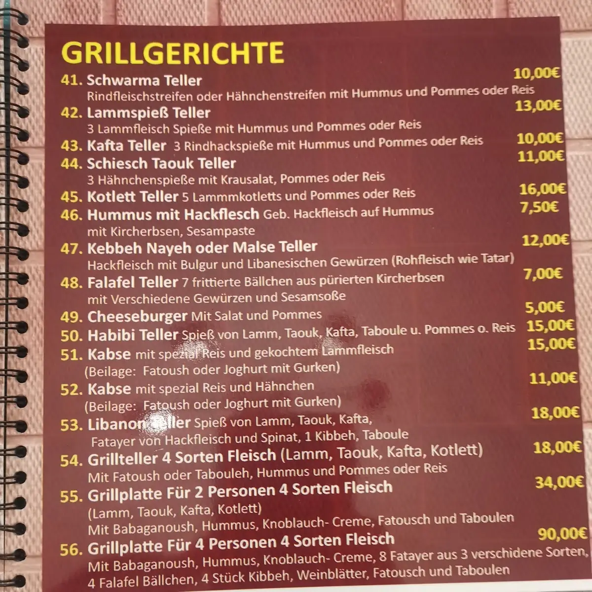 Speisekarte photo 3