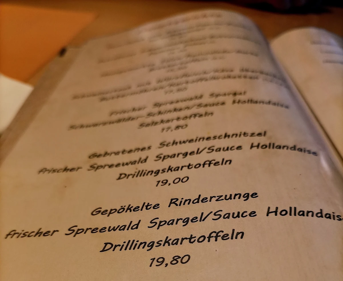 Speisekarte, Festplatzgaststätte Johne