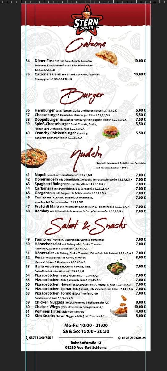 Speisekarte, Stern Döner