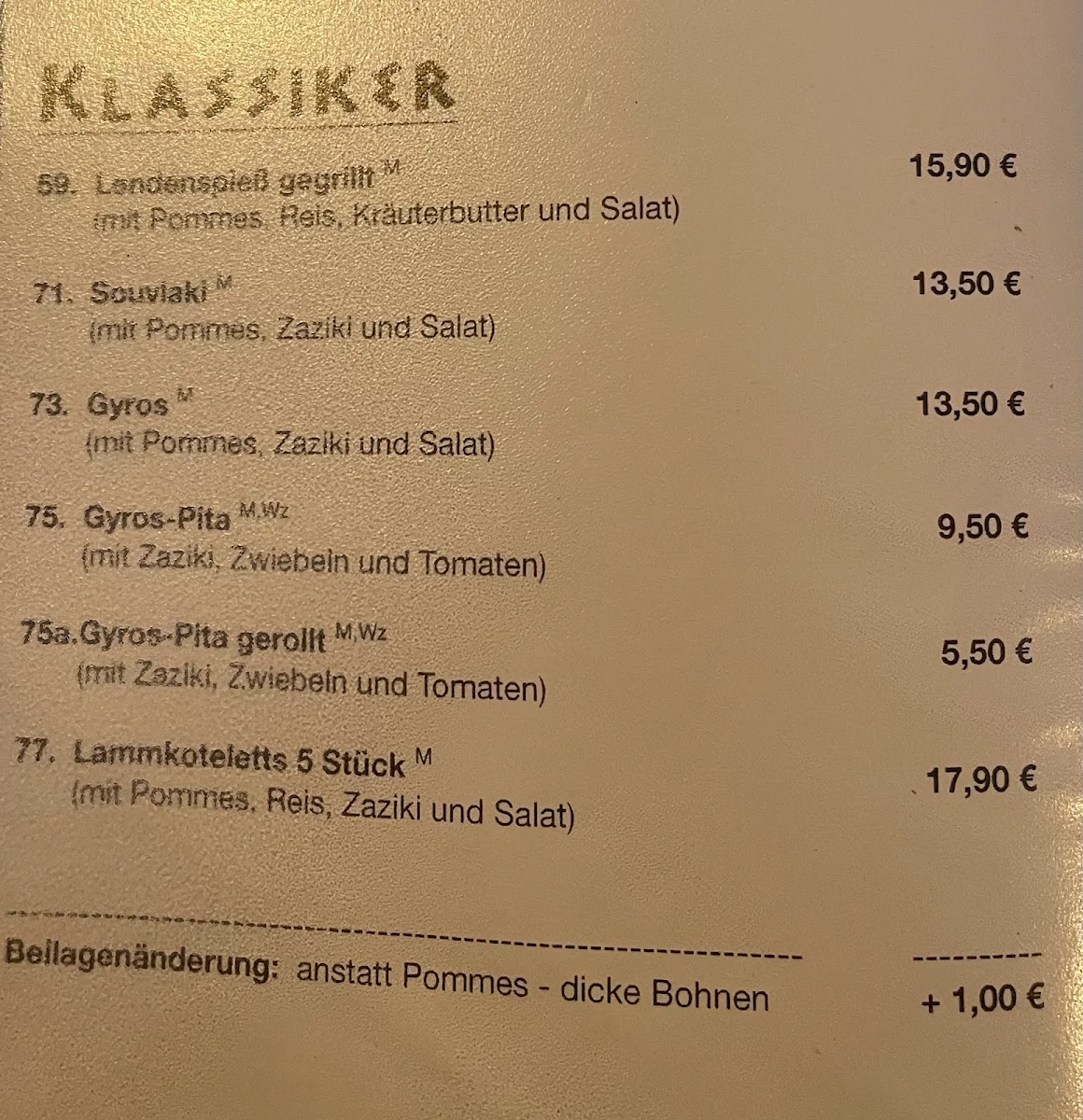 Speisekarte photo 4