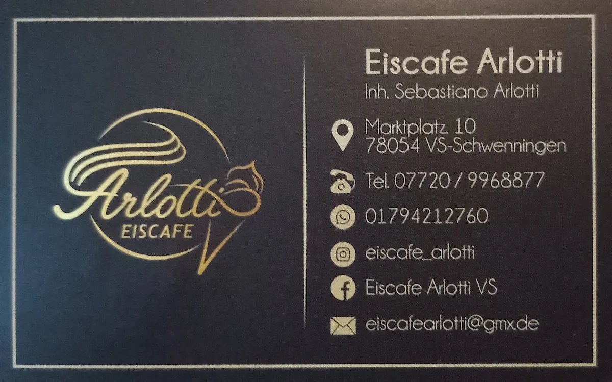 Speisekarte, Eiscafé Arlotti