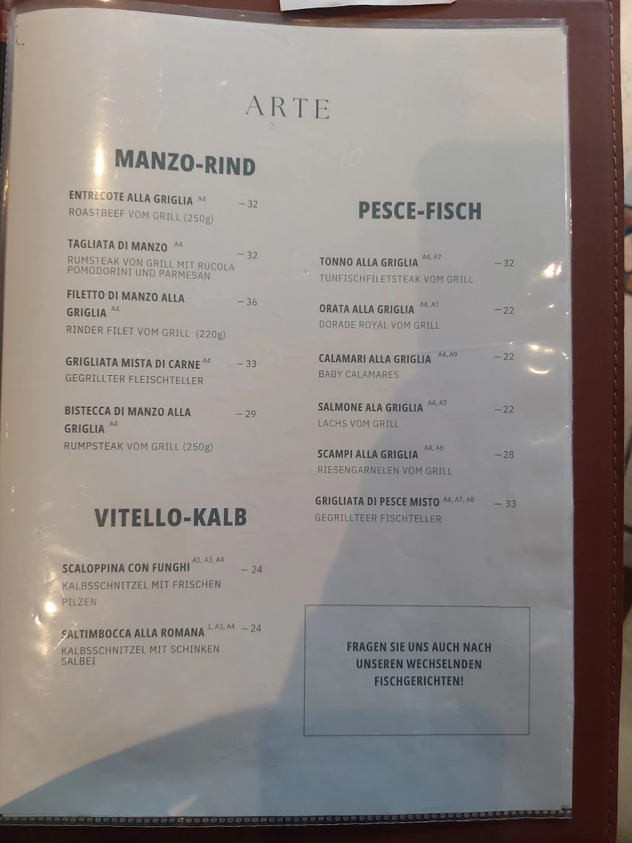 Speisekarte, La Famiglia Pizza, Pasta & Bar