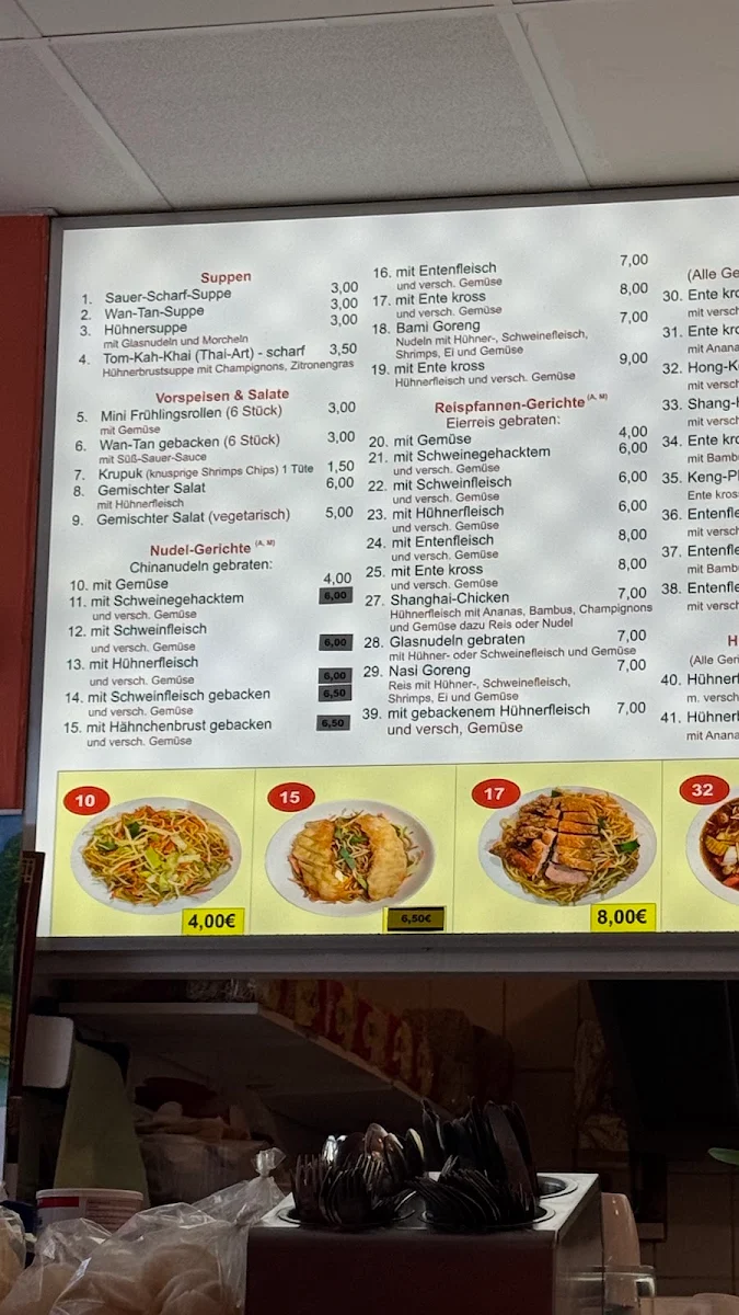 Speisekarte, Asia Imbiss