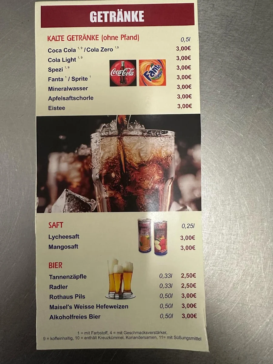 Speisekarte, Asia Imbiss Stube Maulburg