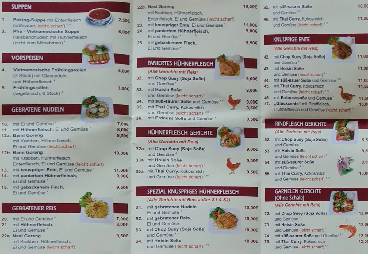 Speisekarte, Asia Imbiss Stube Maulburg