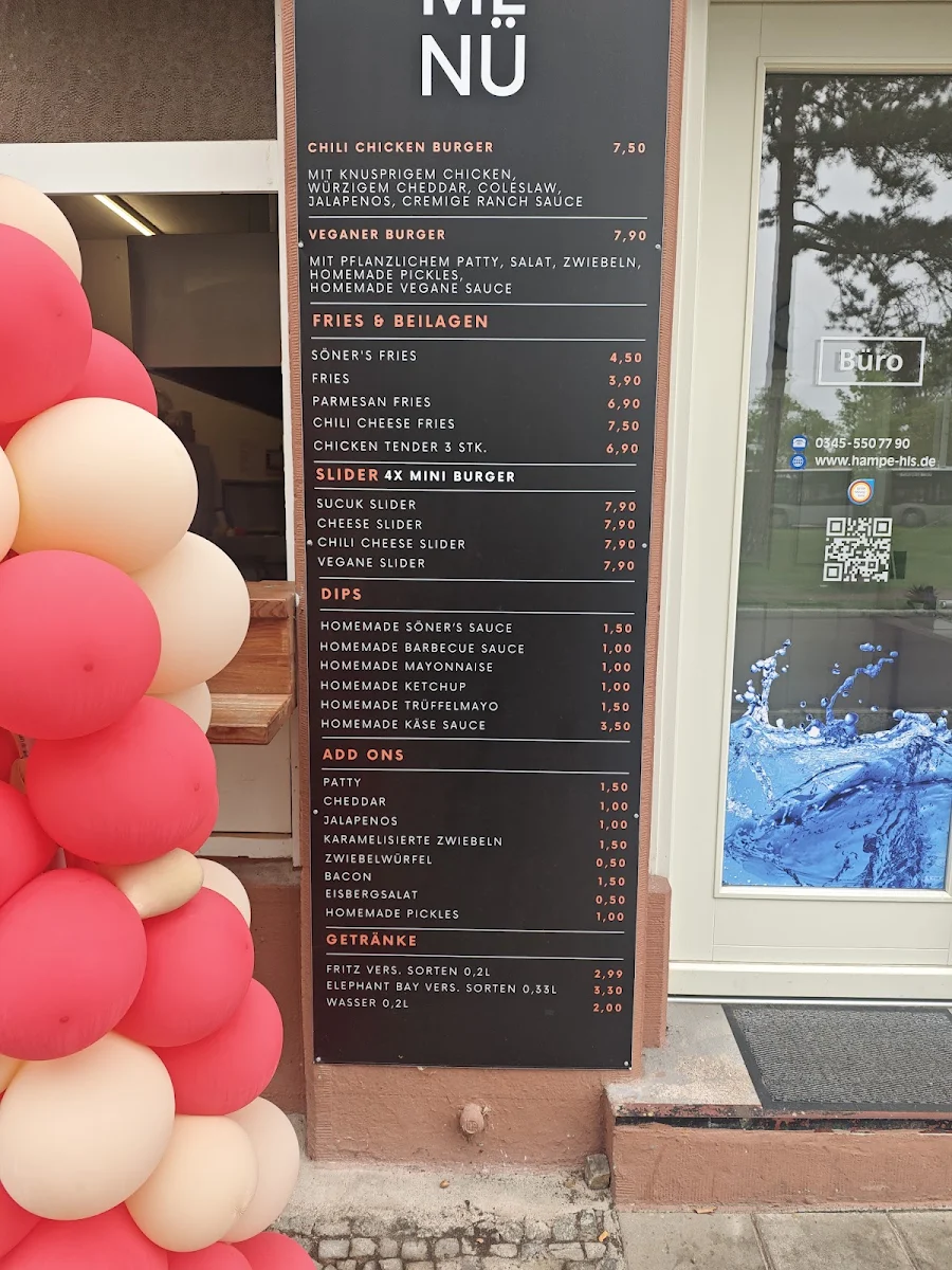 Speisekarte, Söner Burger