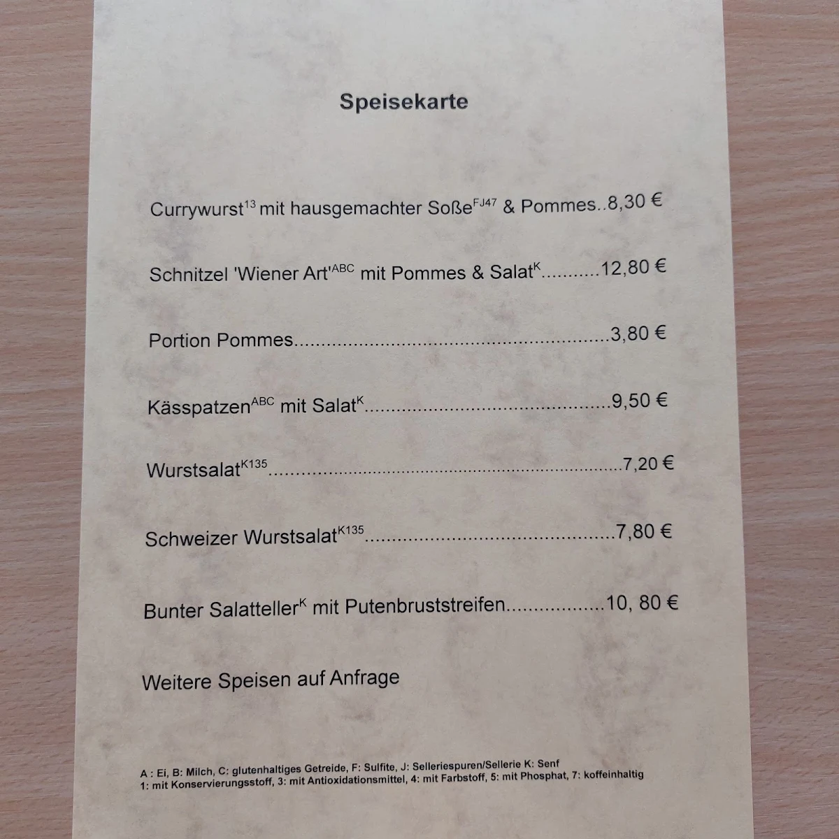Speisekarte photo 1