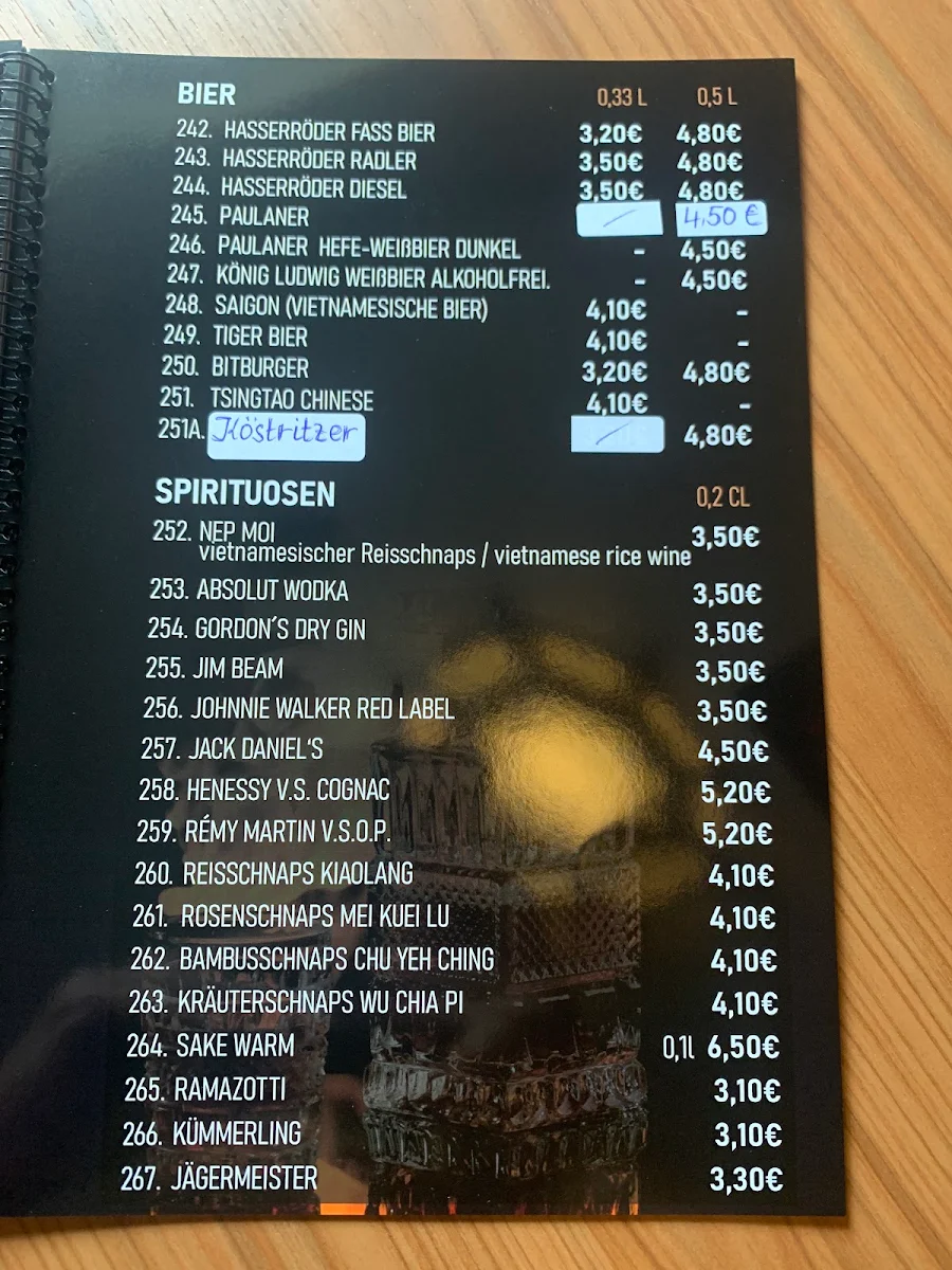 Speisekarte, Sai Gon Palace Restaurant