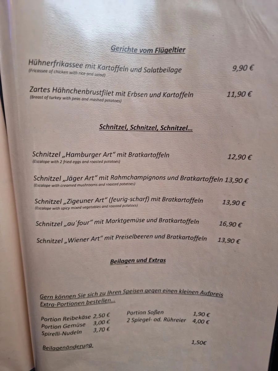Speisekarte, Zur Pleißenburg / Leipzig