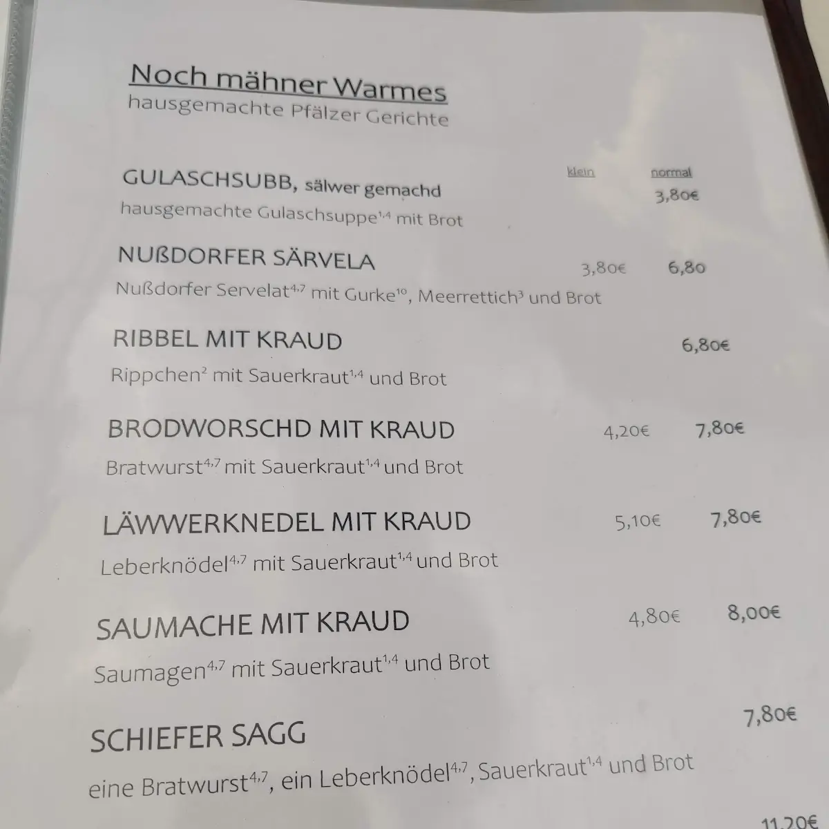 Speisekarte photo 3