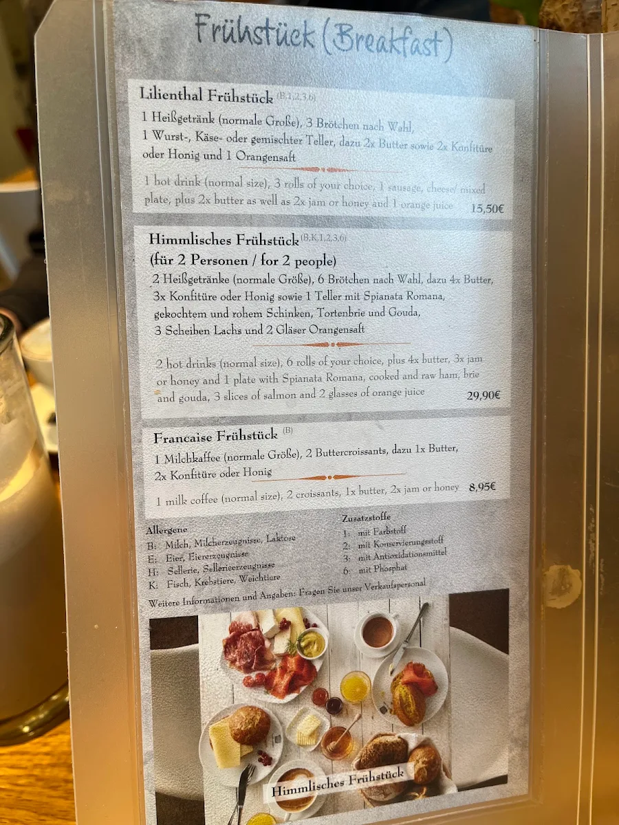Speisekarte, Wiener Feinbäcker Heberer