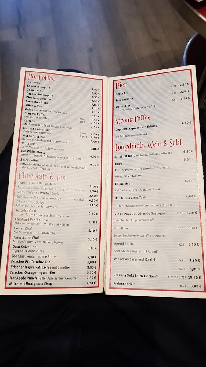 Speisekarte, Walter's Coffey Café