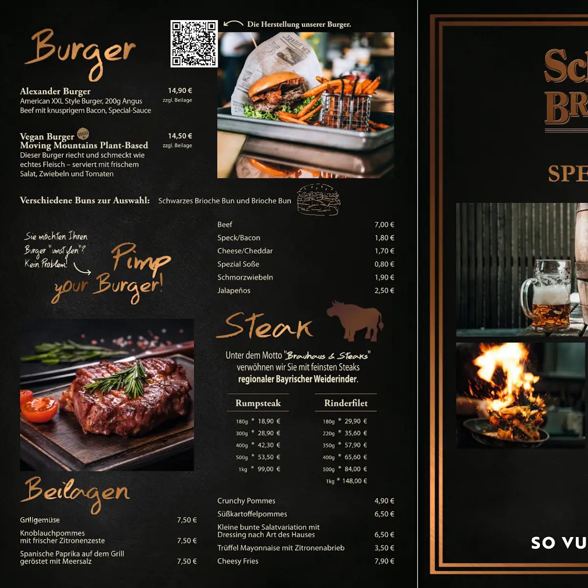 Speisekarte, Schweiger Brauhaus