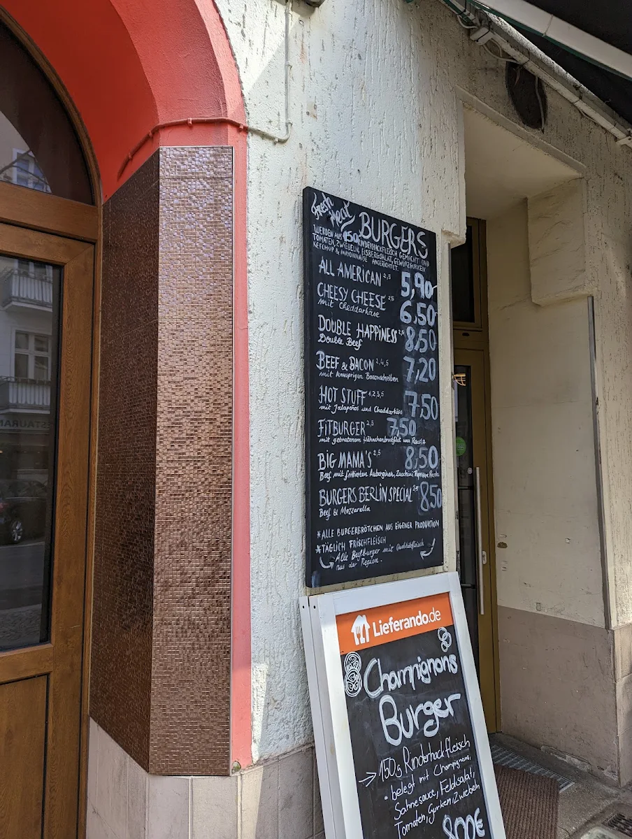 Speisekarte, Burgers Berlin