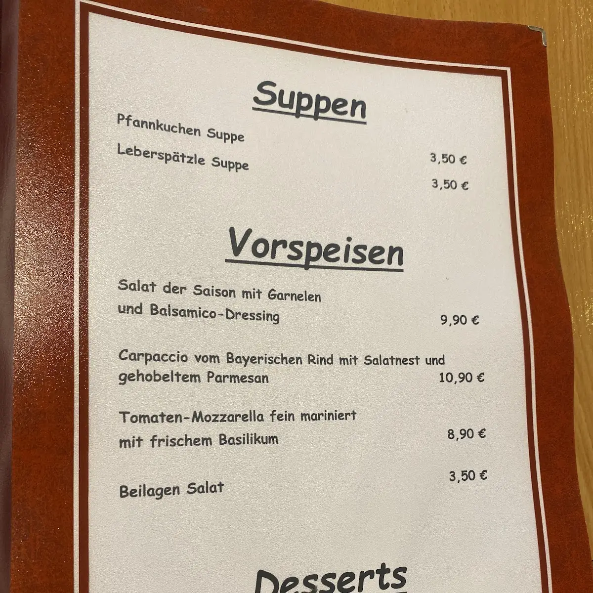 Speisekarte photo 1