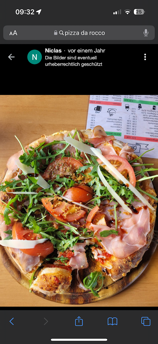 Speisekarte, Pizzeria Eiscafe Da Rocco