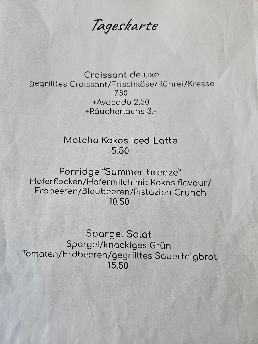 Speisekarte, Café Boskoop
