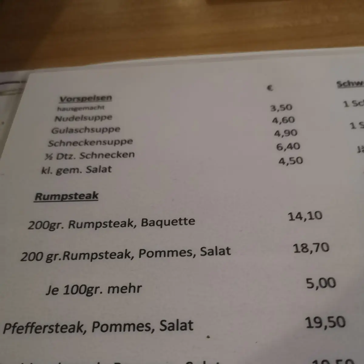 Speisekarte photo 5