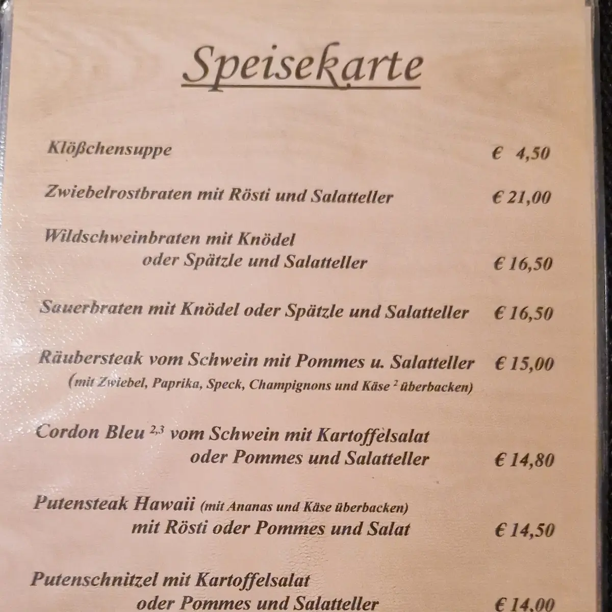 Speisekarte photo 2