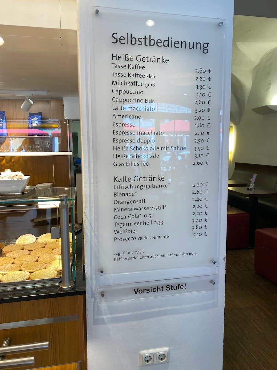 Speisekarte, Bäckerei Konditorei Manhart