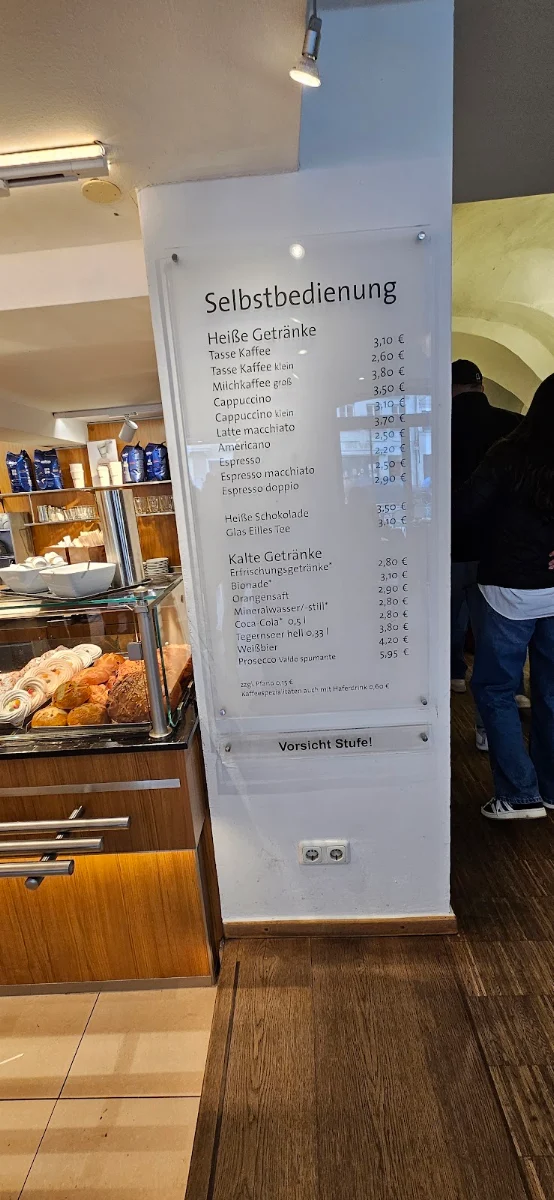 Speisekarte, Bäckerei Konditorei Manhart