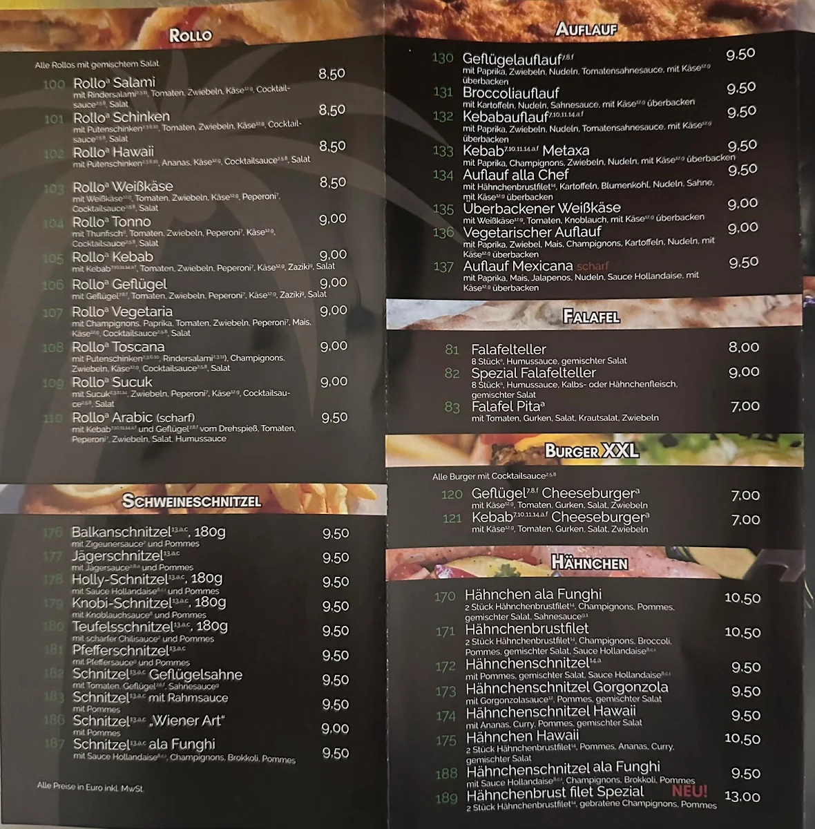 Speisekarte, La Viva Pizza & Döner