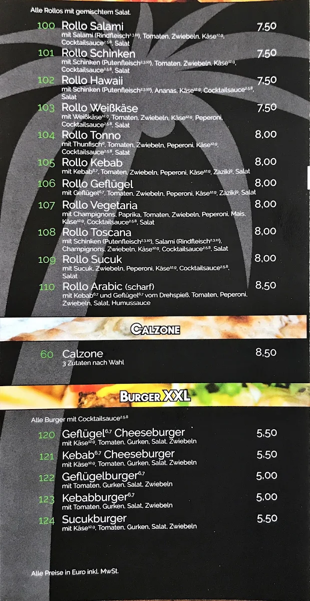 Speisekarte, La Viva Pizza & Döner