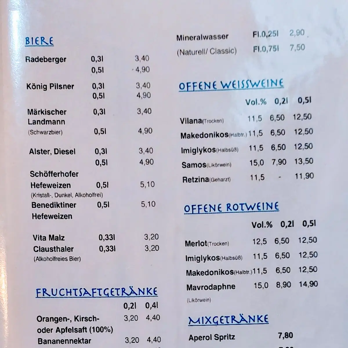 Speisekarte photo 3
