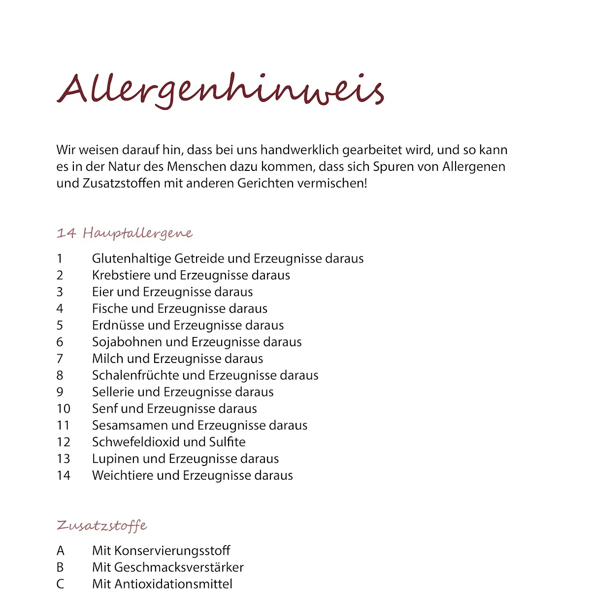 Speisekarte photo 2